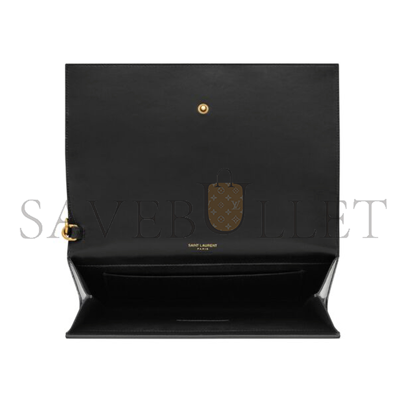 Y*L cassandre flap pouch in shiny leather 753883aab9t9299 (21*16*3cm)